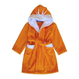 Памучен бебешки халат с уши Оранжев